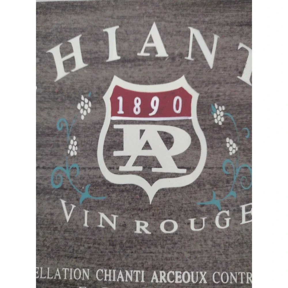 Vintage Chianti Vin Rouge Decor Plaque Wine‎ Decor France Metal Wood France